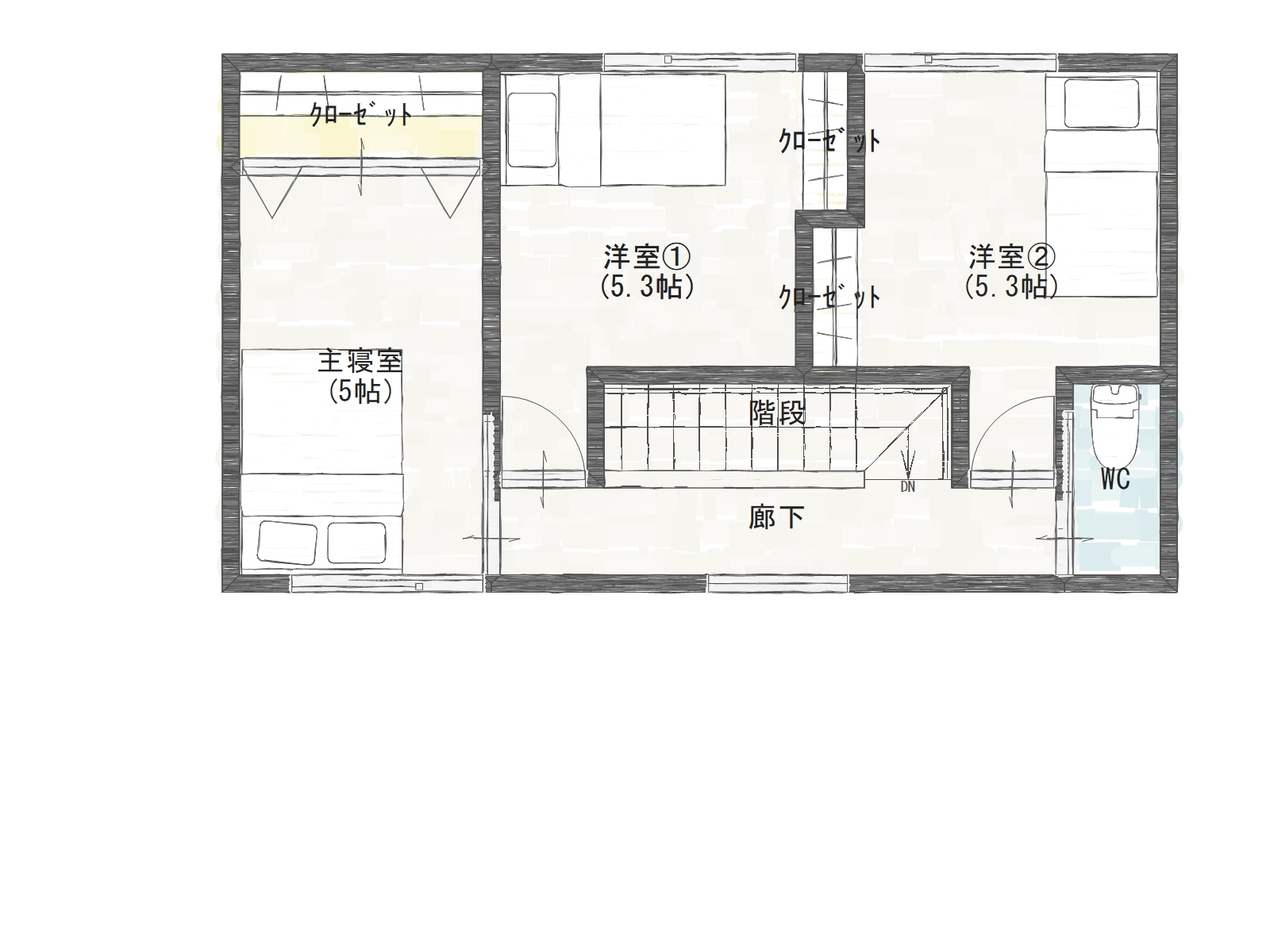 ALBA 2階建て28坪 2階平面図